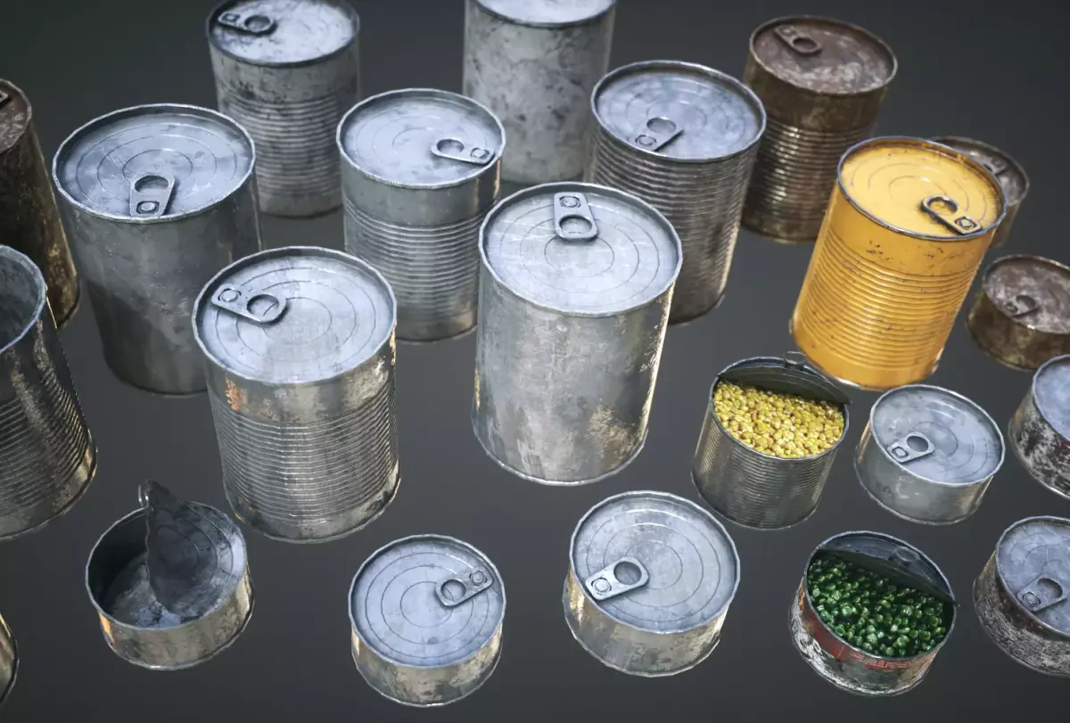 Cans Pack Low-poly 3D model