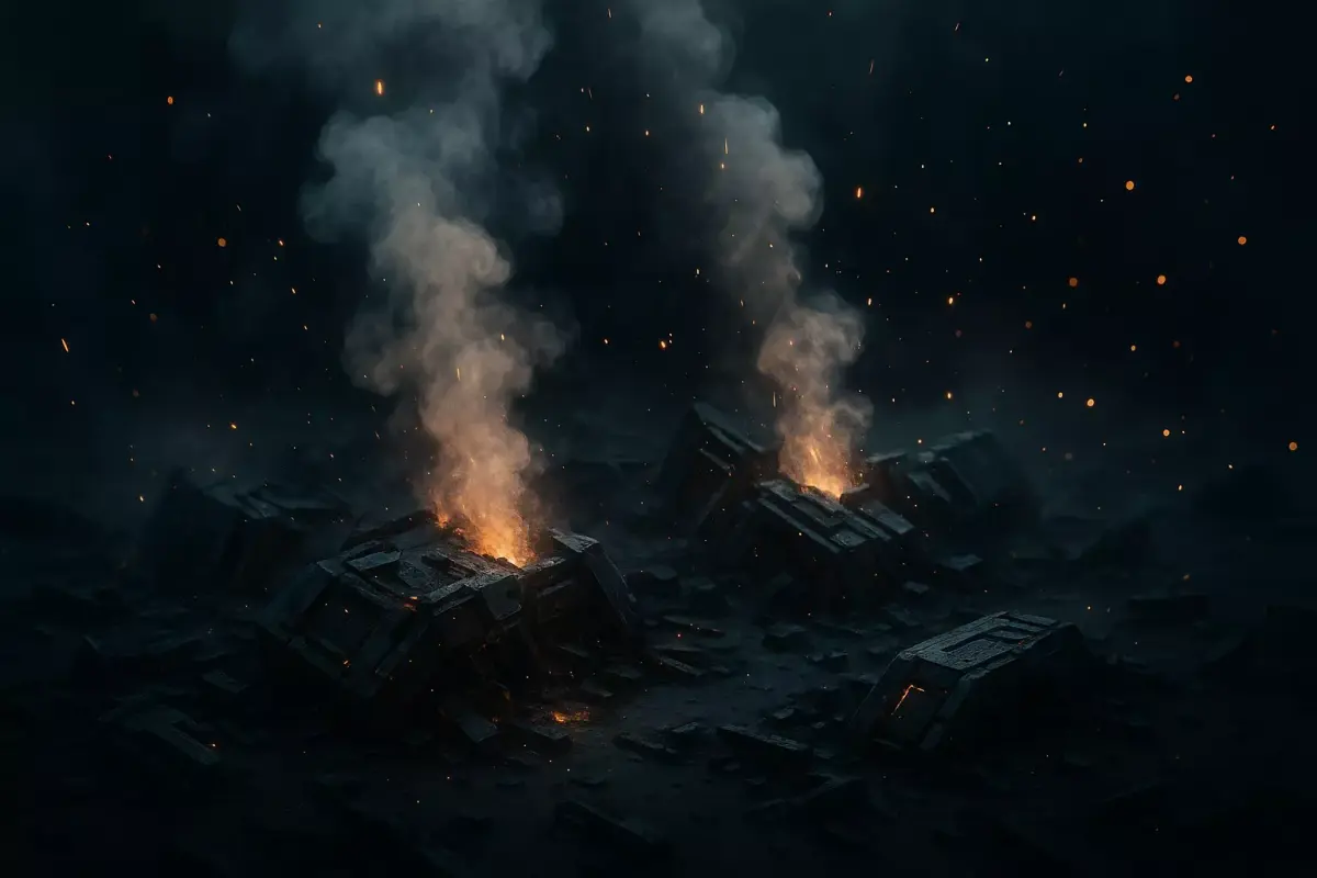 Debris04 Smoke and Sparks LowPoly LOD Low-poly 3D model