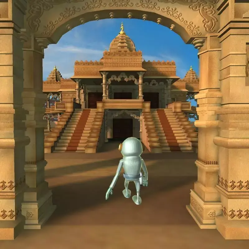 JAIN MANDIR TEMPLE with huge gate 3D model