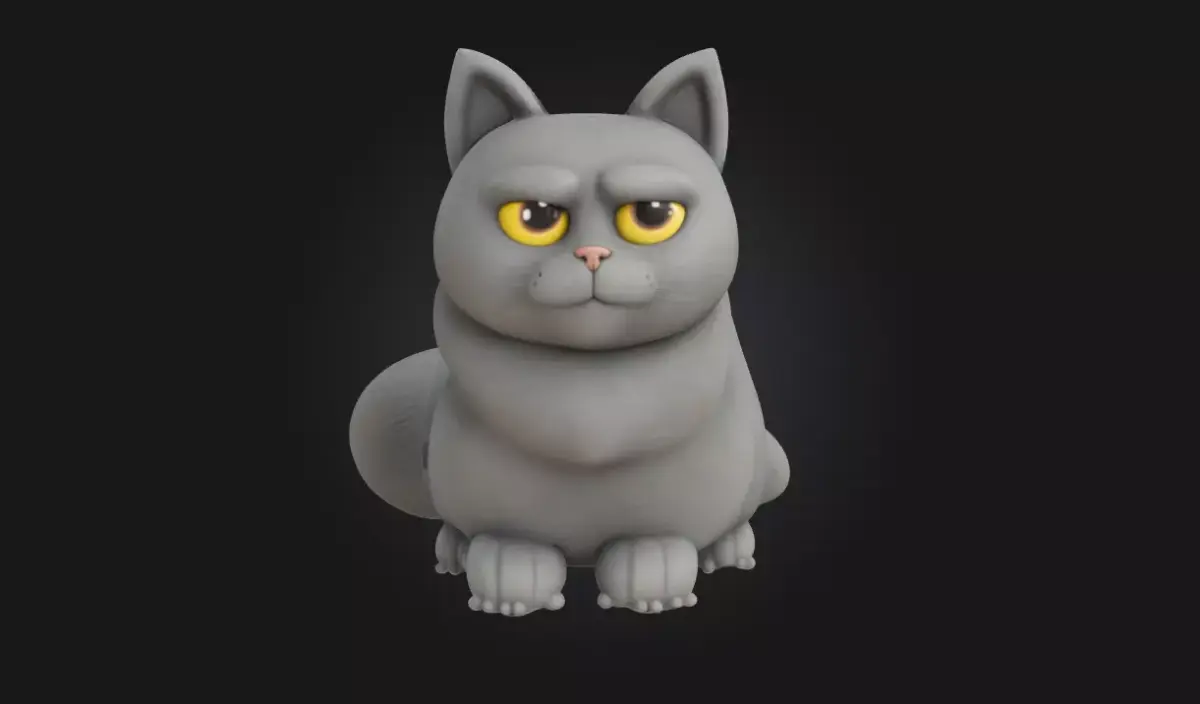 Grumpy Cat Animation  Stylized Feline Character  3D model