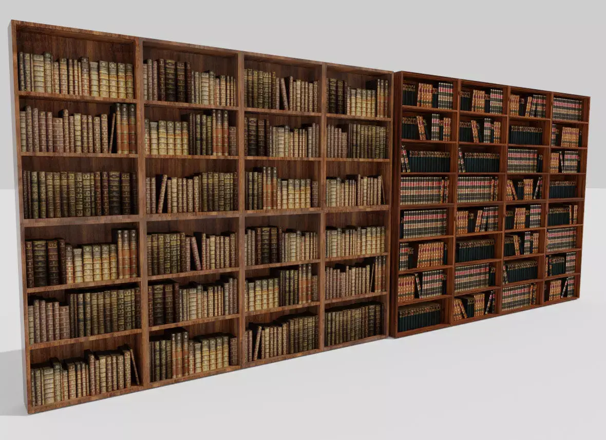 Bookshelf Bookcase Library 3D model