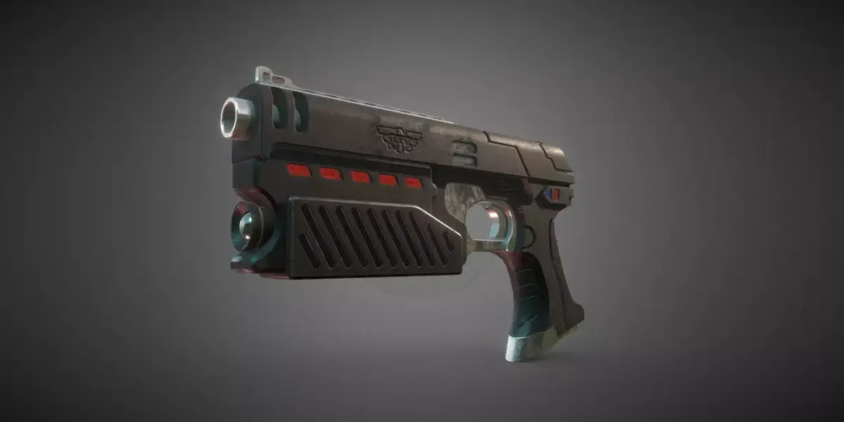 Gun Dredd Low-poly 3D model