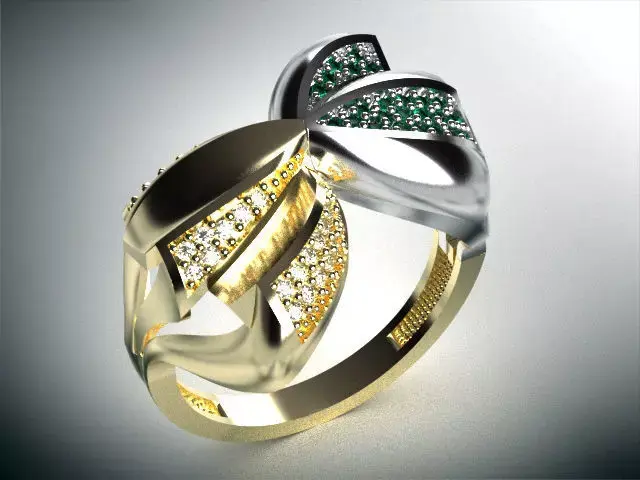woman diamond ring 2 part  R00099 3D print model