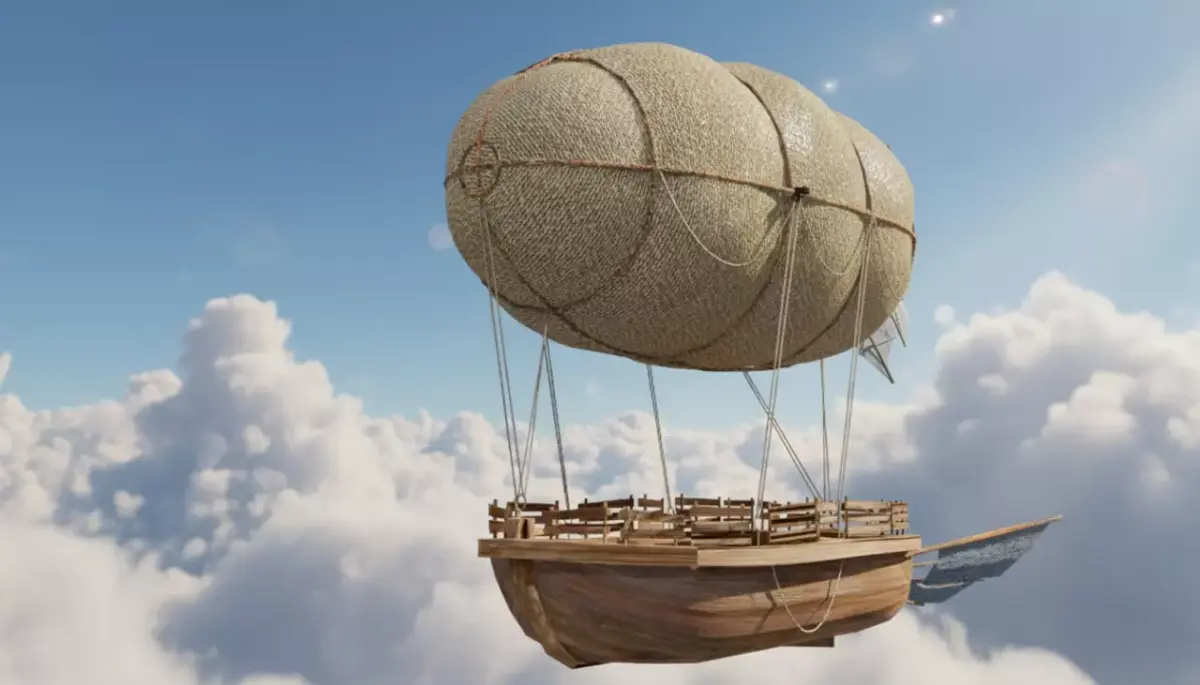 Fantasy Steampunk Airship Free low-poly 3D model