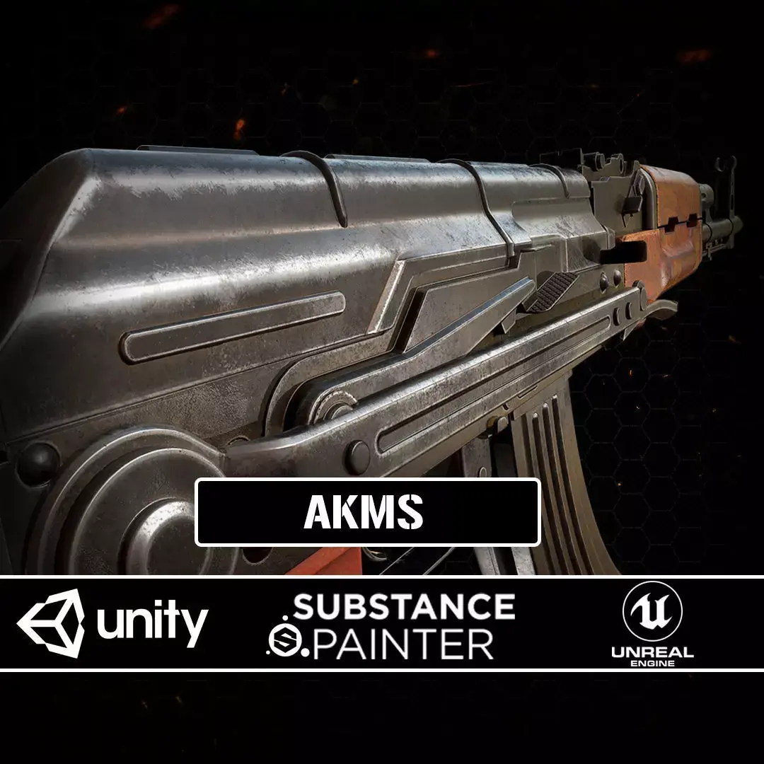 AKMS Rilfe Low-poly 3D model
