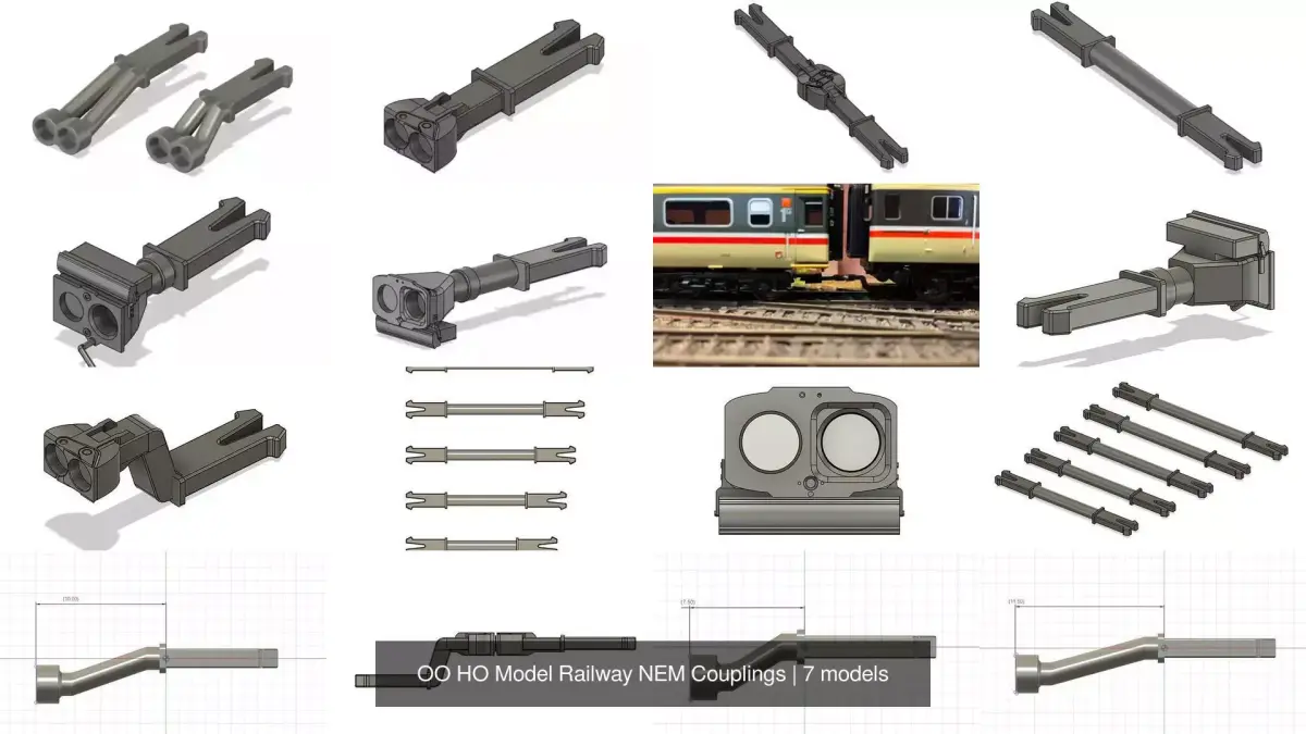 OO HO Model Railway NEM Couplings 3D Model Pack