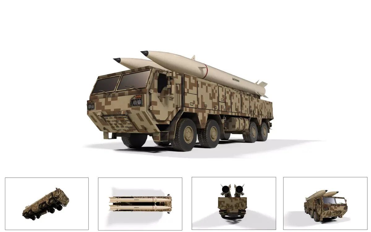 zolfaghar missile launcher lowpoly Low-poly 3D model