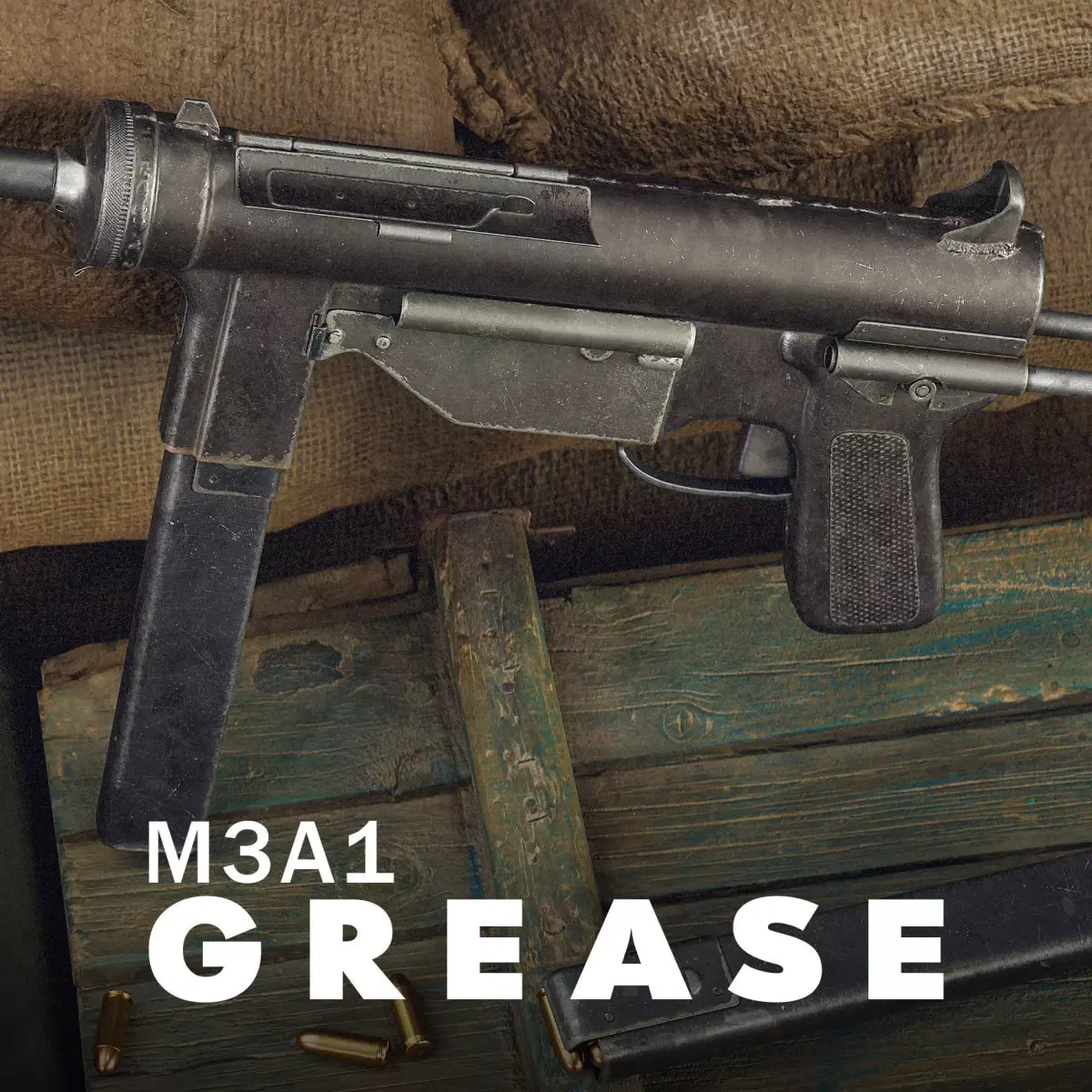 M3A1 Submachine Gun - WW2 Game Weapon - Nanite Mesh and Highpoly 3D model