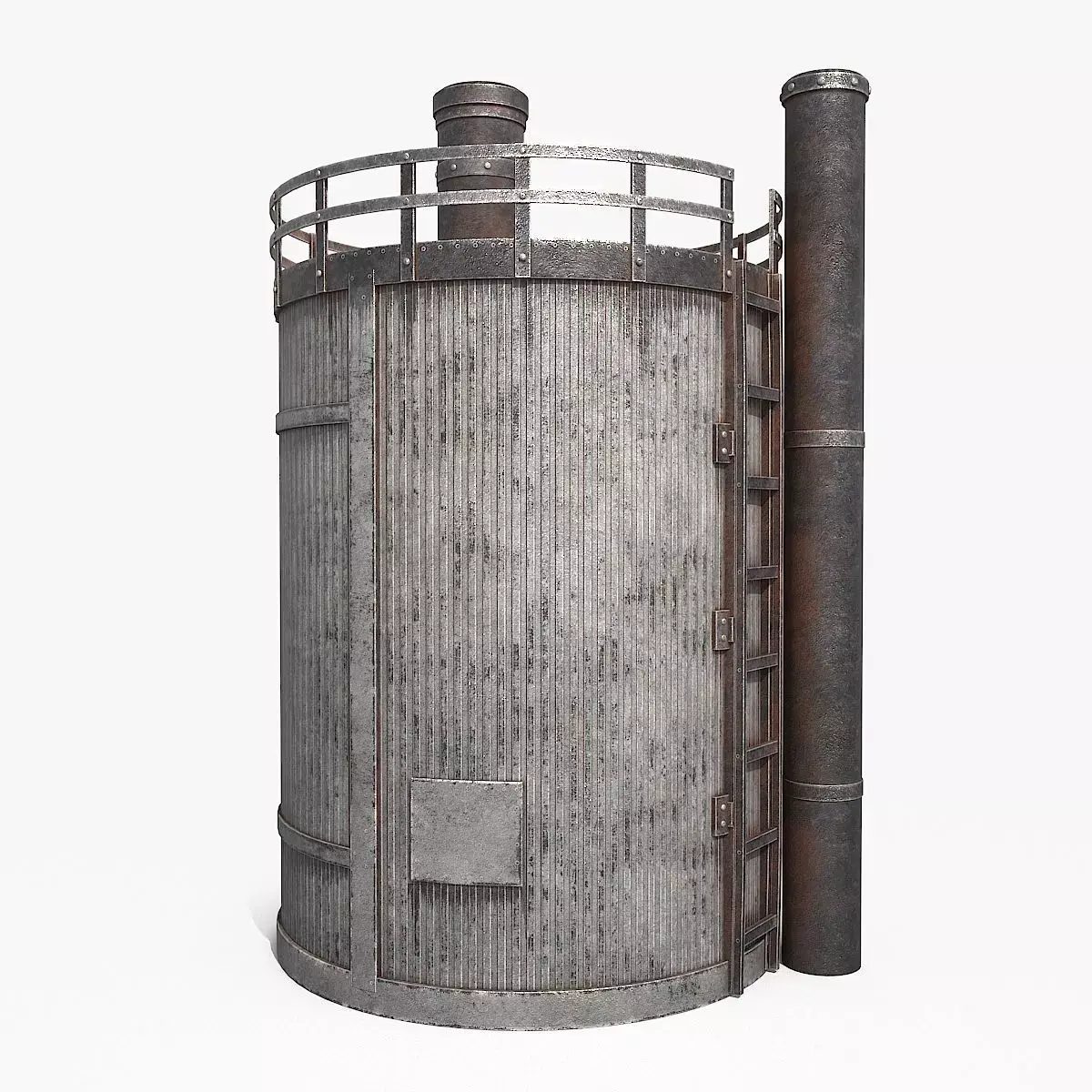 Rusty Industrial Tank v2 Low-poly 3D model