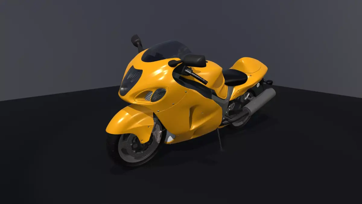 Suzuki Hayabusa GSX1300R Super Bike Low-poly 3D model