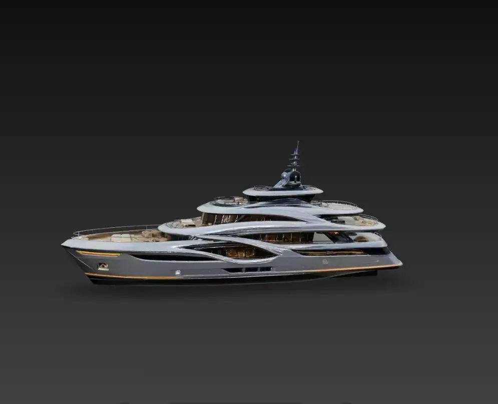 Ultra Luxury Mega Yacht 3D Model Modern Multi Deck Super Yacht 3D print model
