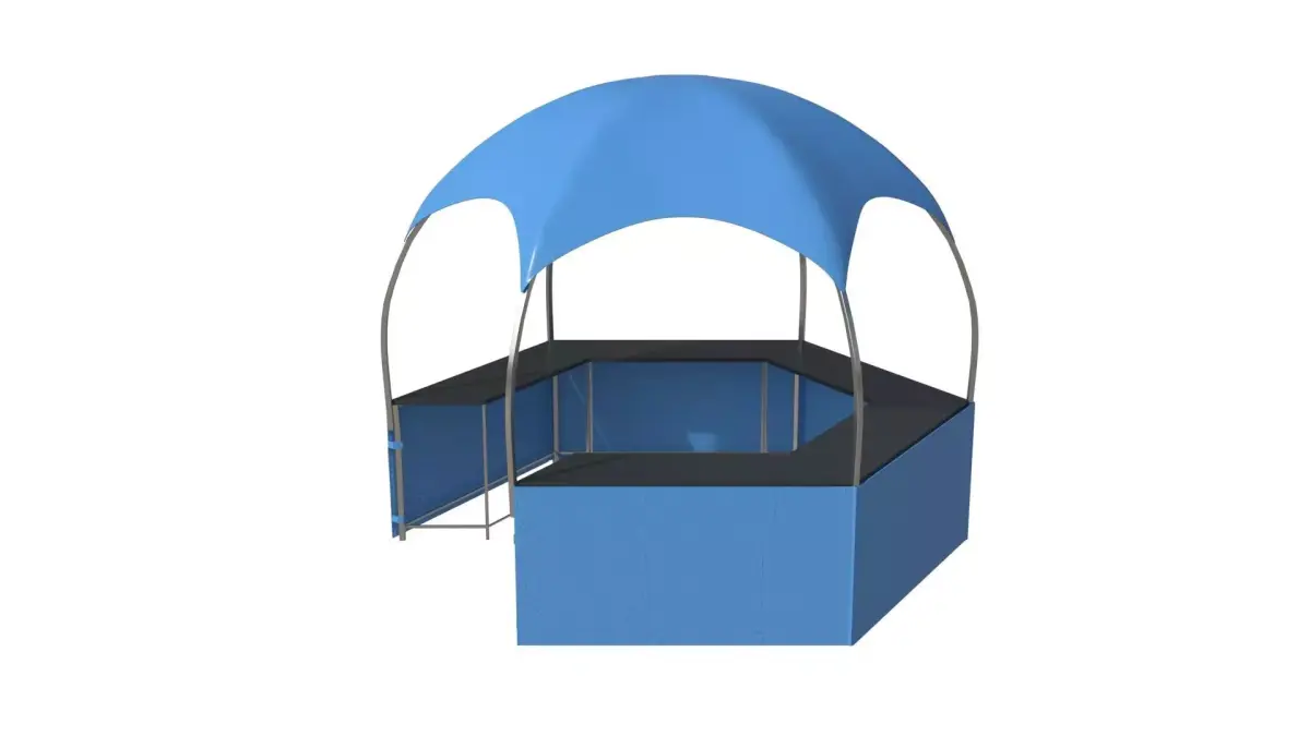 Hemisphere marketing hexagonal tent Low-poly 3D model