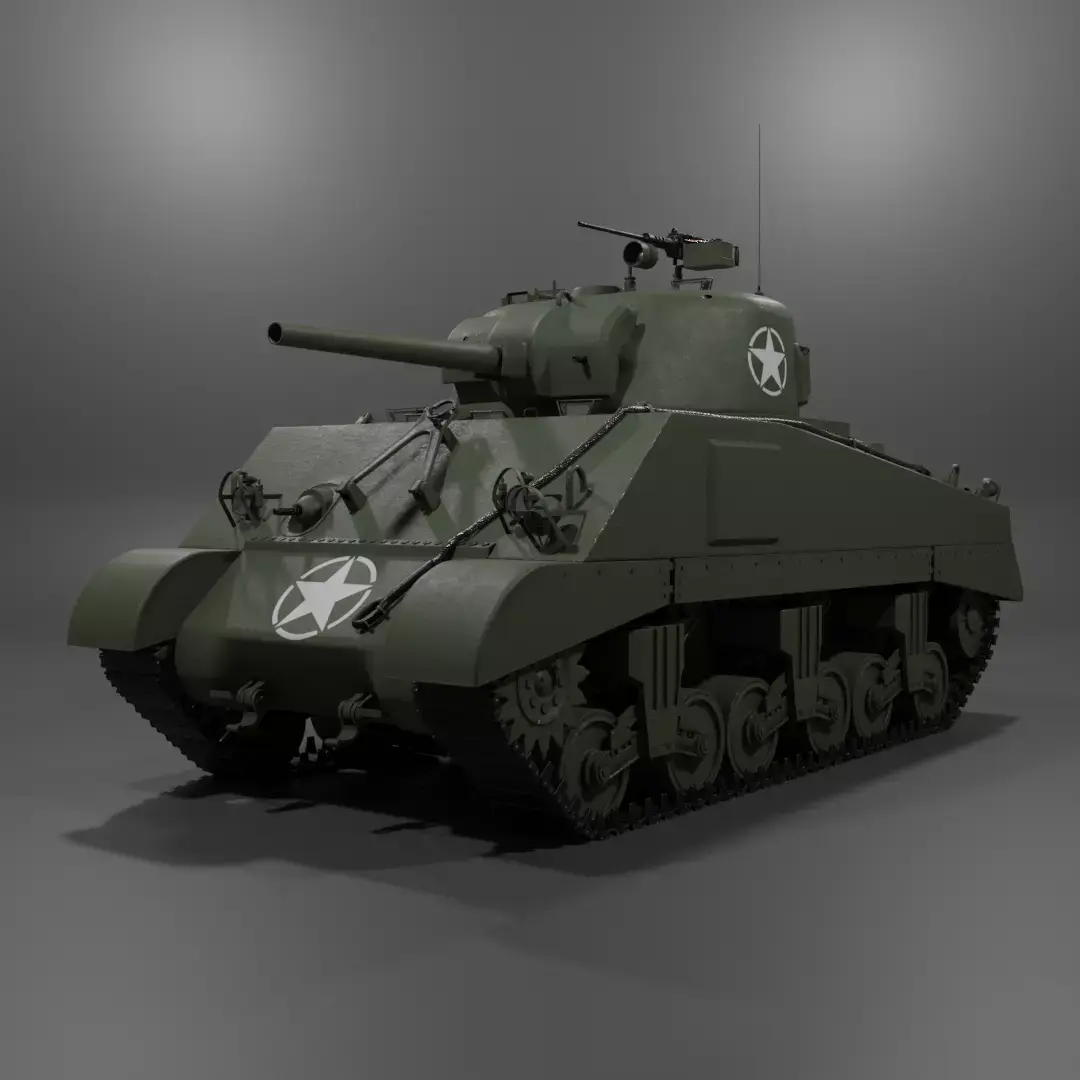 M4A2 Sherman Medium Tank  Free 3D model