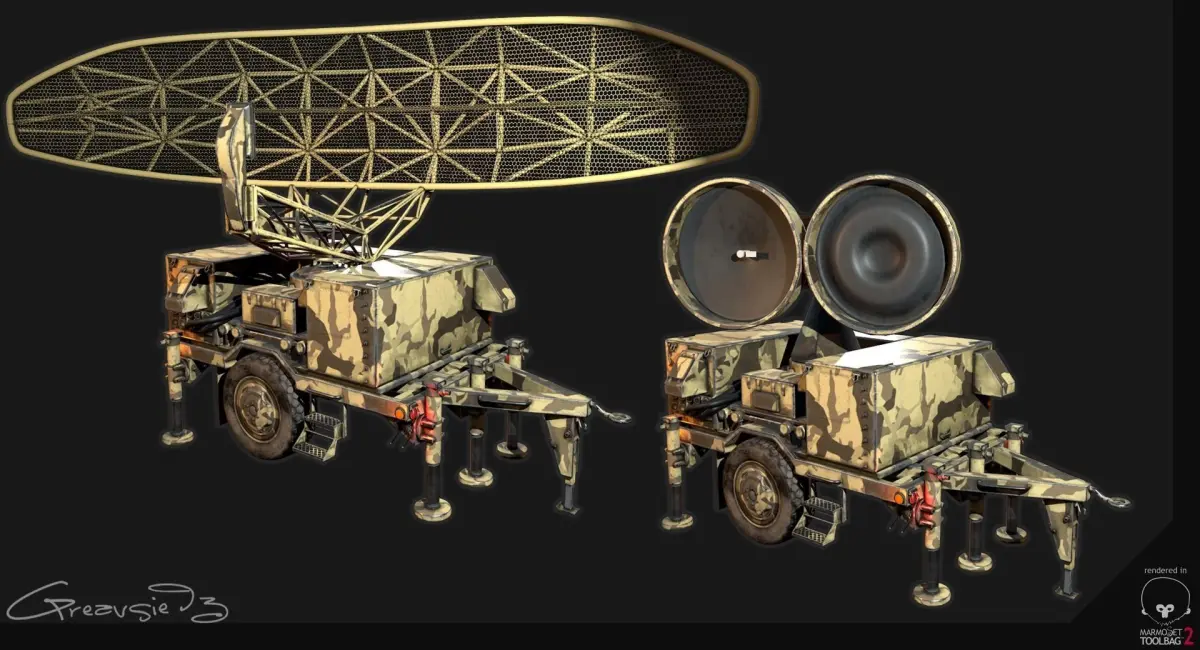 Low Poly PBR Sentinel Radar - Bundle Low-poly 3D model
