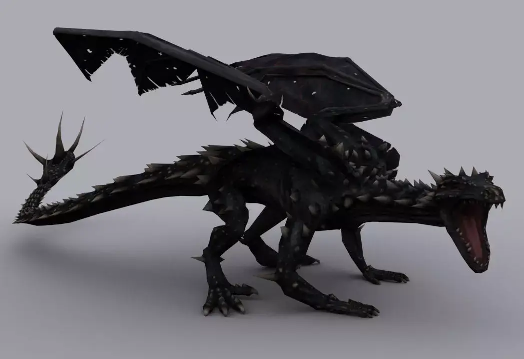 MOUNTAIN DRAGON GAME READY ANIMATED MODEL Low-poly 3D model