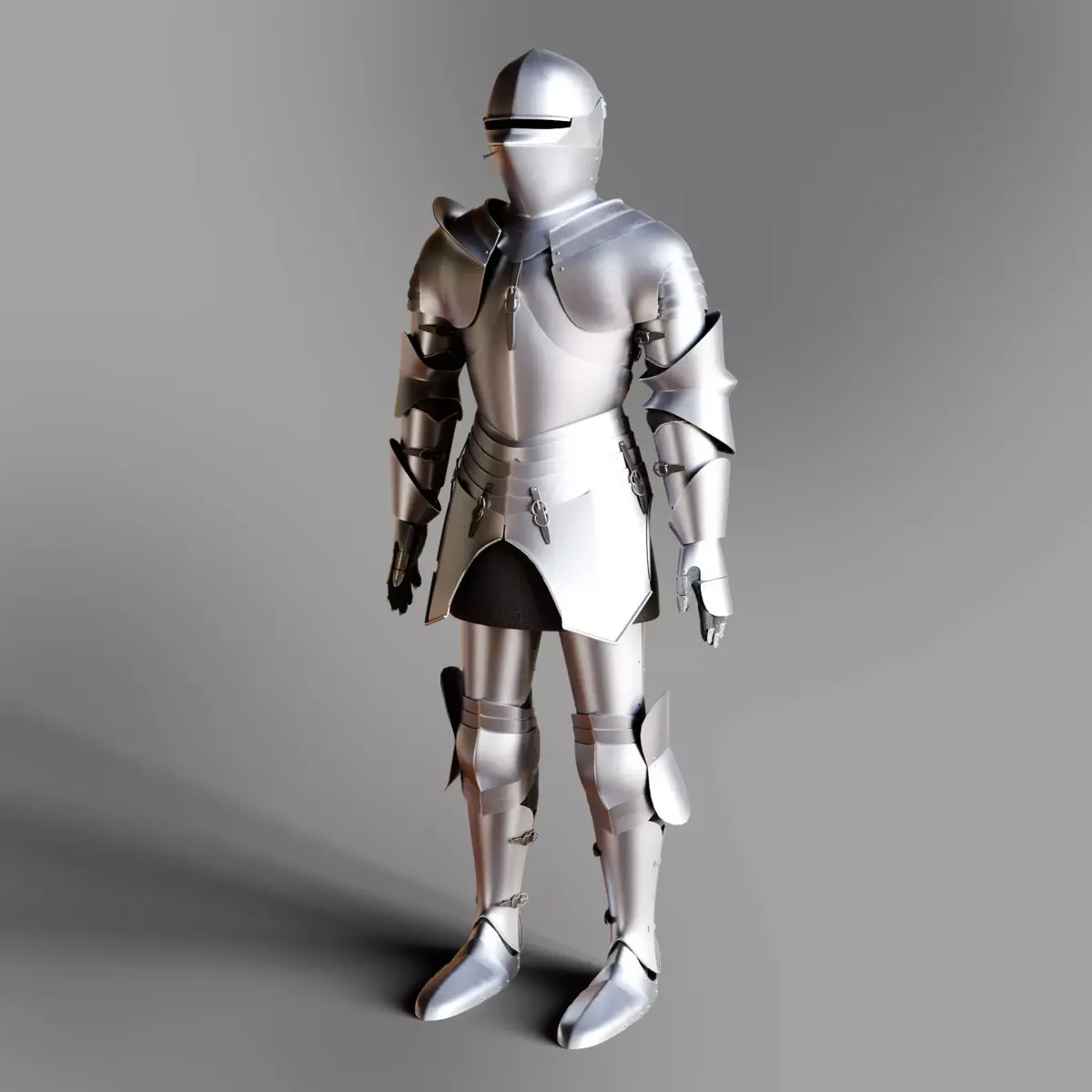 Plain European Medieval Knight Armor 3D model