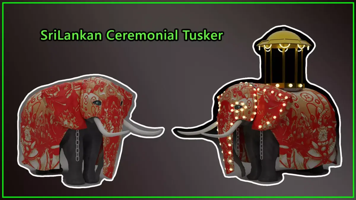 SriLankan Cultural Ceremonial Tusker mammal with casket Low-poly 3D model