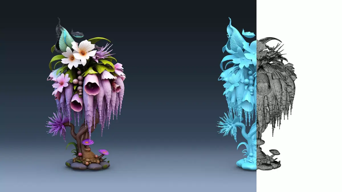Exotic Colorful Plants - High-Poly Resolution Part 5 3D model