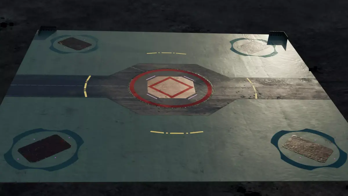 Futuristic Landing Pad Low-poly 3D model