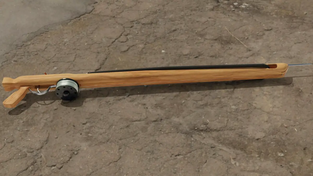 Speargun for spearfishing wood B 3D model Low-poly  UE4 Low-poly 3D model