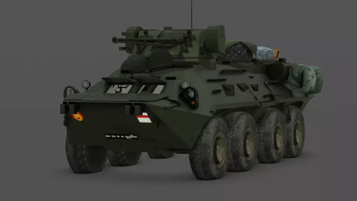 BTR-3E 8x8 Armored Personnel Carrier 3D Model  Low-poly 3D model