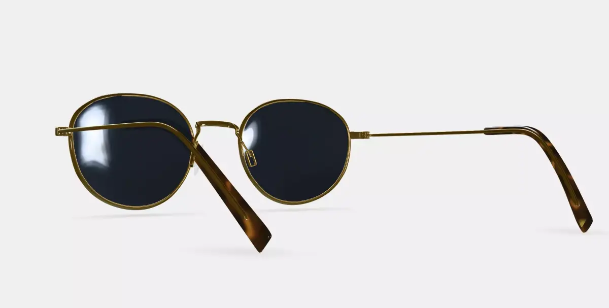 Rafael Sunglasses in Polished Gold 3D model purchase