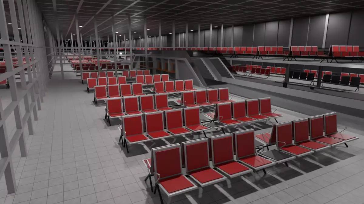 Airport Interior Low-poly 3D model 4