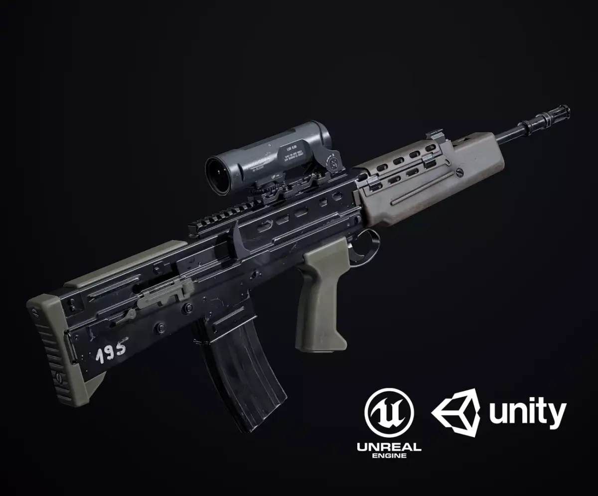 L85A2 - SA80 Variants Low-poly 3D model