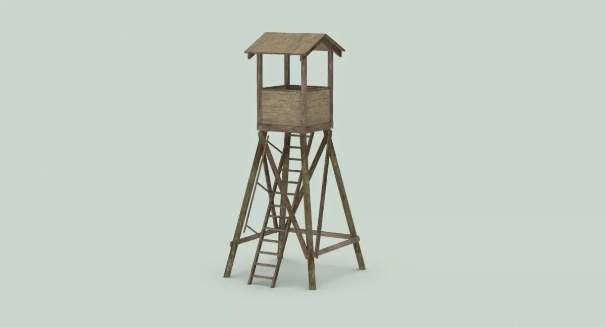  Low Poly Watchtower Game Ready  Low-poly 3D model