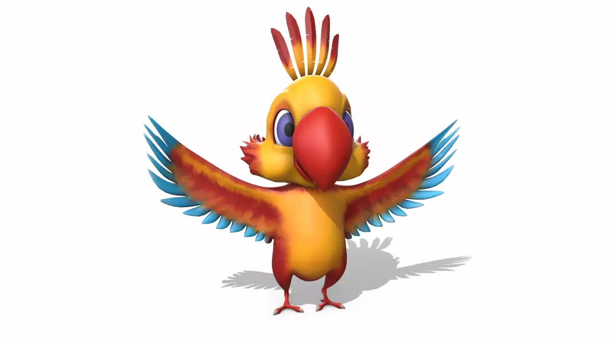 Cartoon Parrot 3D model