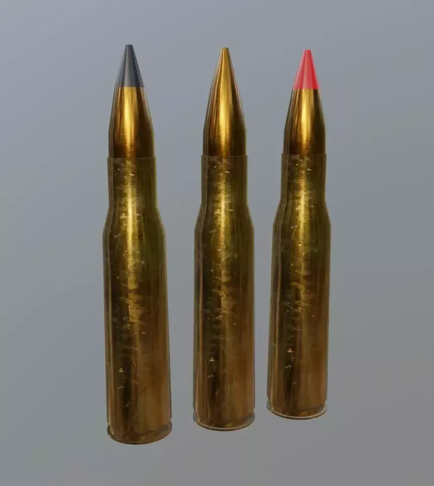 50 cal Bullets and Cartridge  Free low-poly 3D model