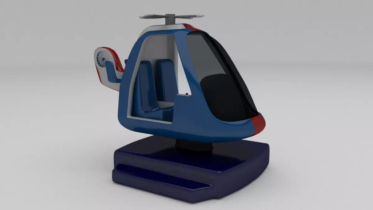 Police Chopper Kiddie Ride Low-poly 3D model