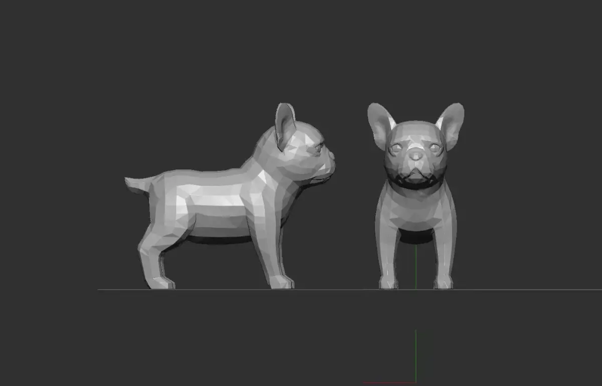 Mini French Bulldog low Polly model  3D model