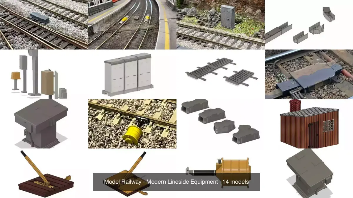 Model Railway - Modern Lineside Equipment 3D Model Pack