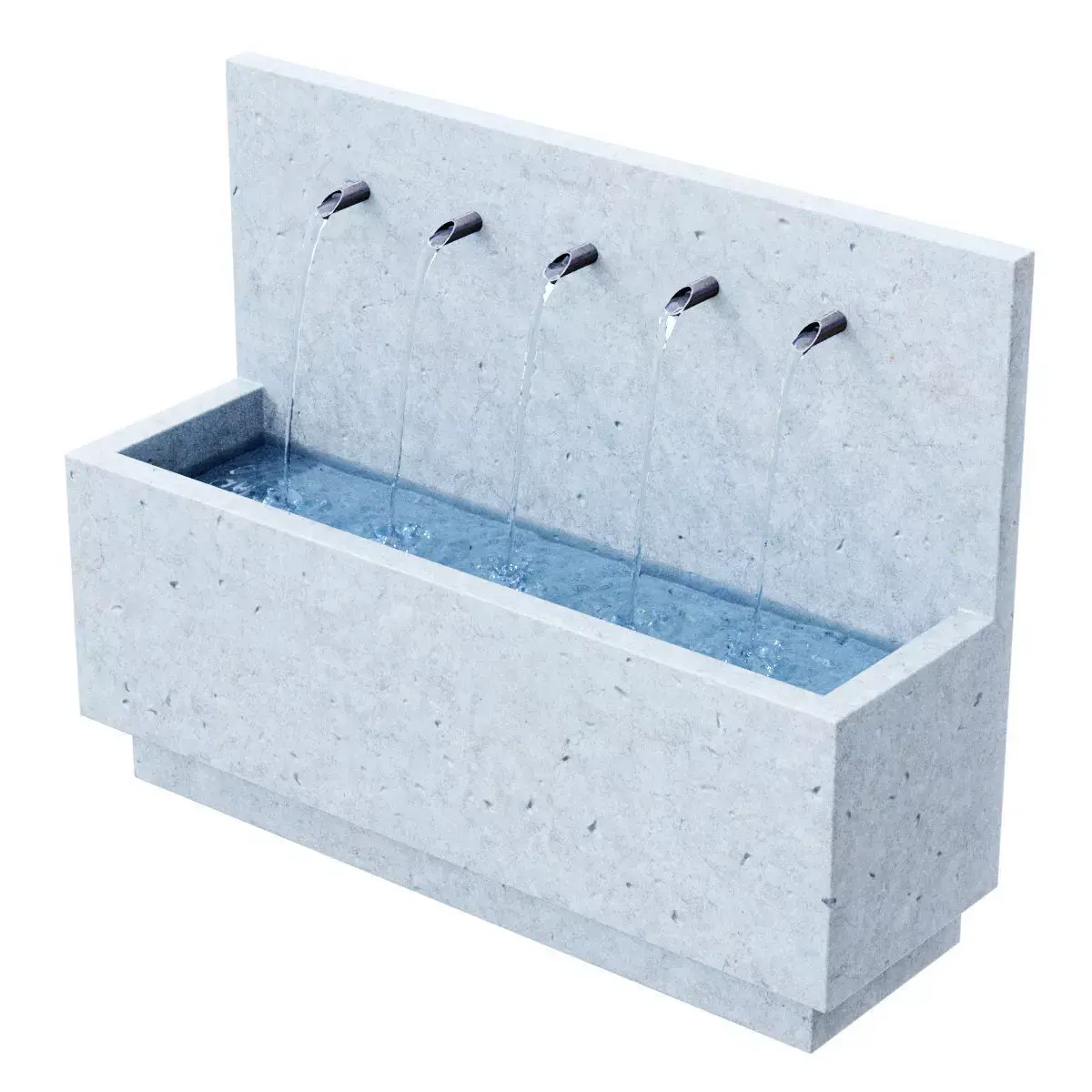 Suni Concrete Penta Wall Fountain 3D model