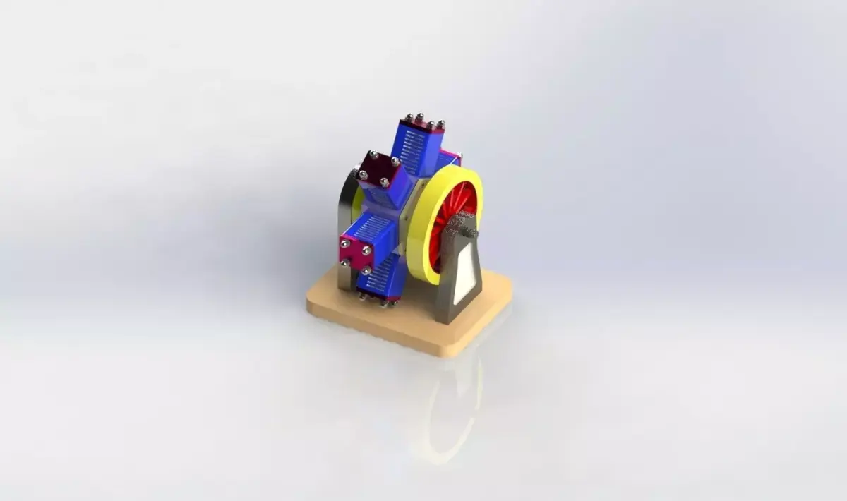 Six Cylinder Radial Engine 3D print model
