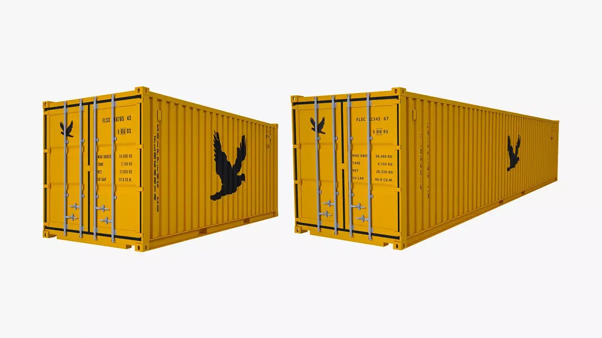 Dry Van Shipping Containers 3D Model Pack