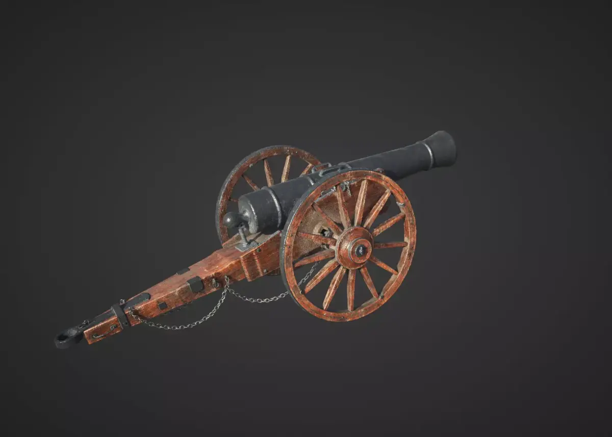 Medieval Cannon Free low-poly 3D model purchase