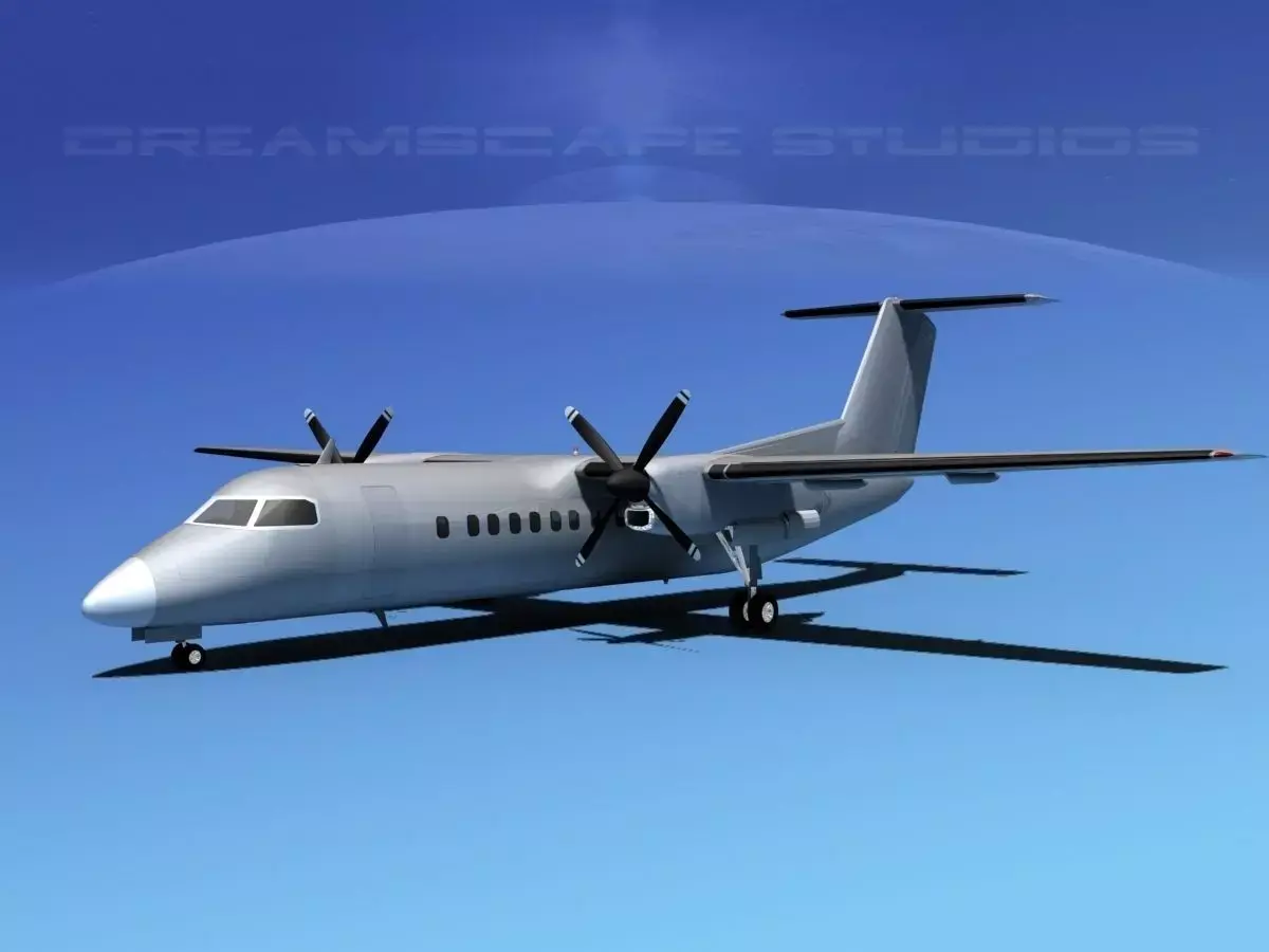 DeHavilland DHC-8-Q300 Bare Metal 3D model