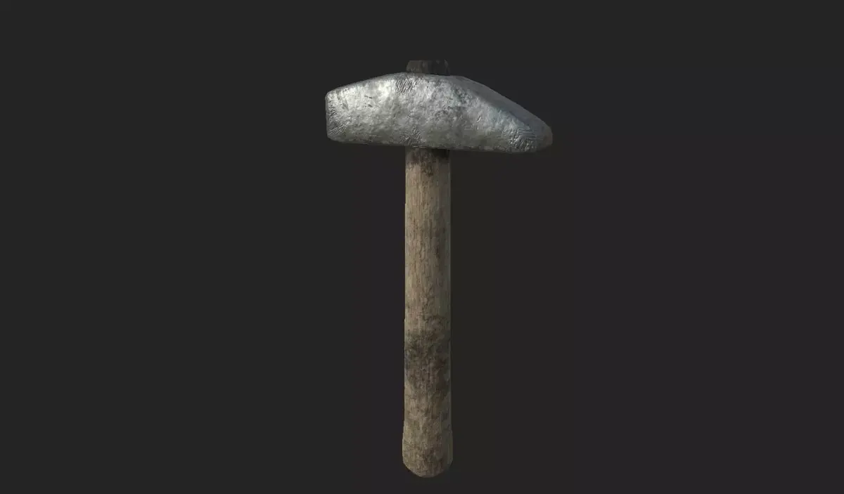 Low-poly ready-to-game blacksmith hammer Low-poly 3D model
