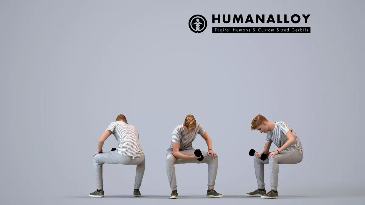 00085Ewoud004 - Adult Caucasian man exercising in casual summer 3D model