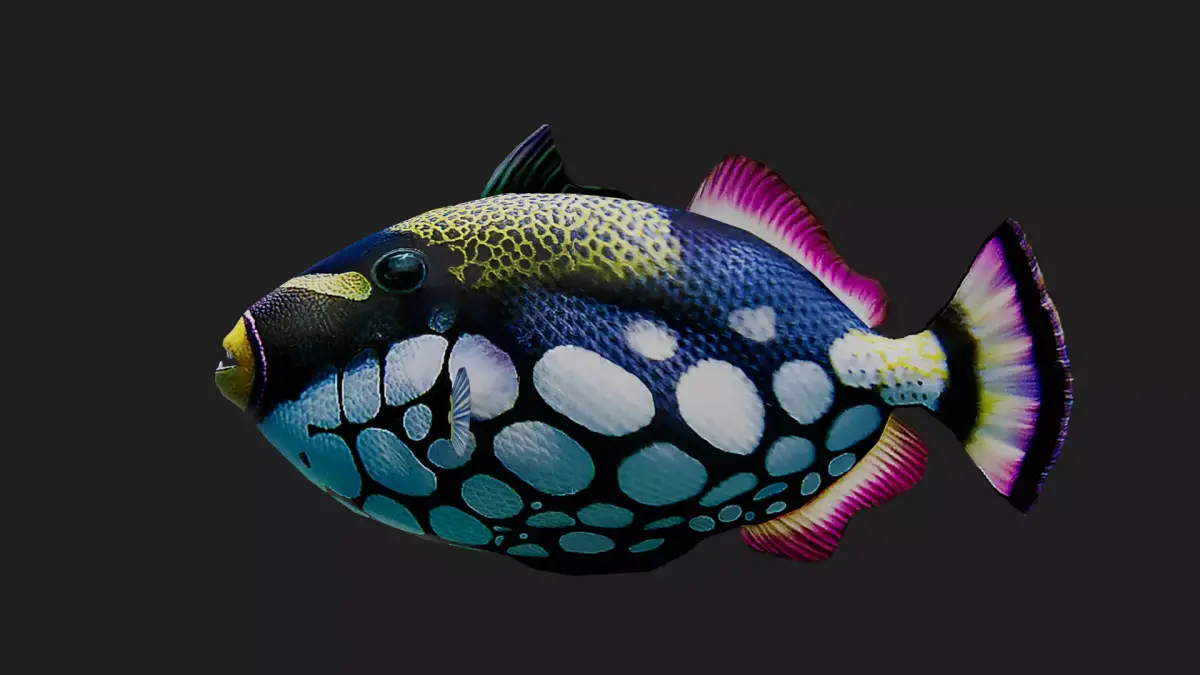 Clowntriggerfish Low-poly 3D model