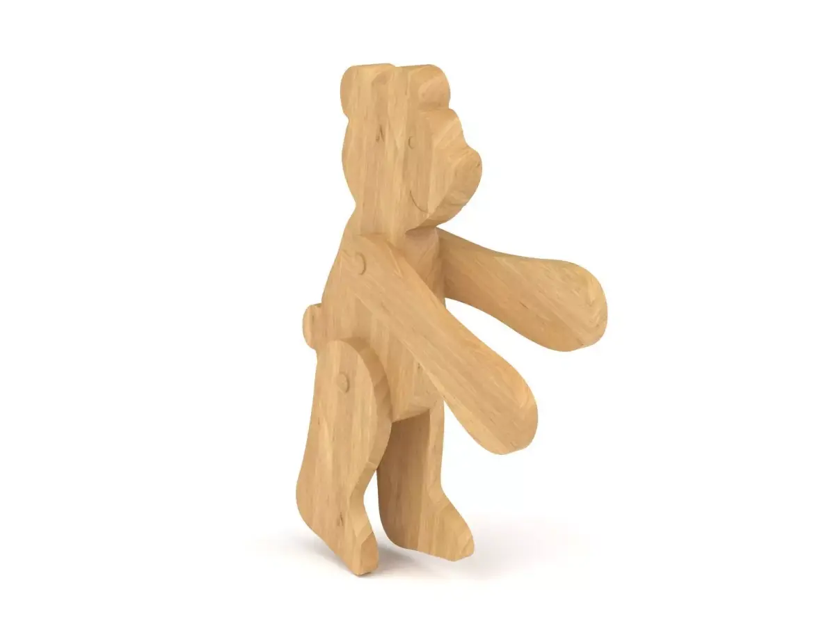 Wooden toy bear 3D model