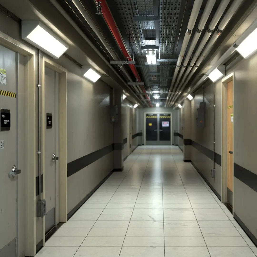 Industrial Hallway 3D model purchase