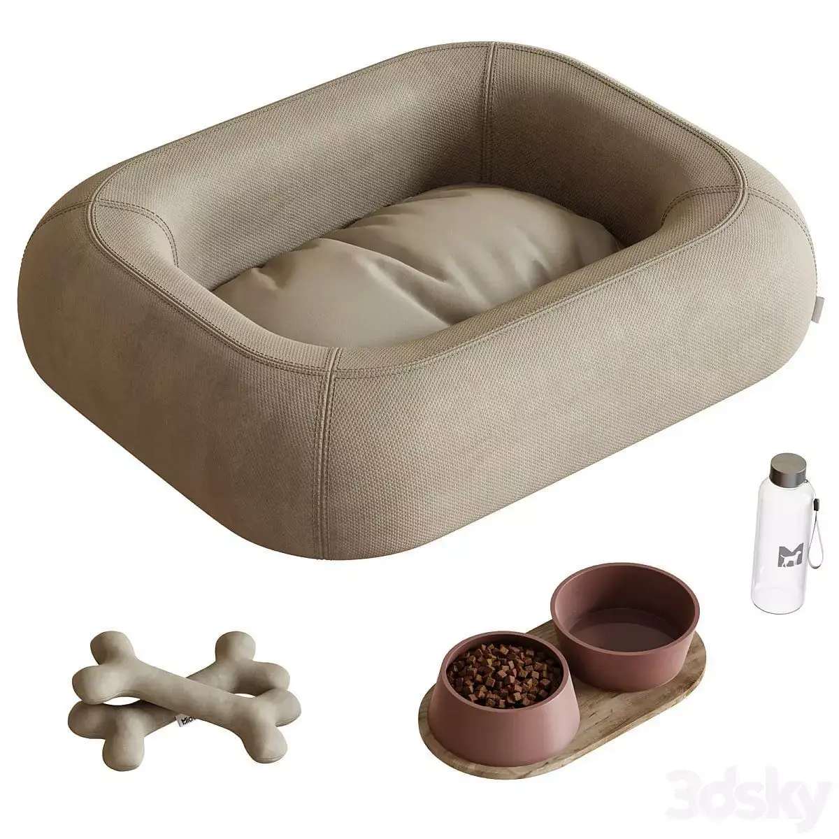 Pet Decorative Set Low-poly 3D model