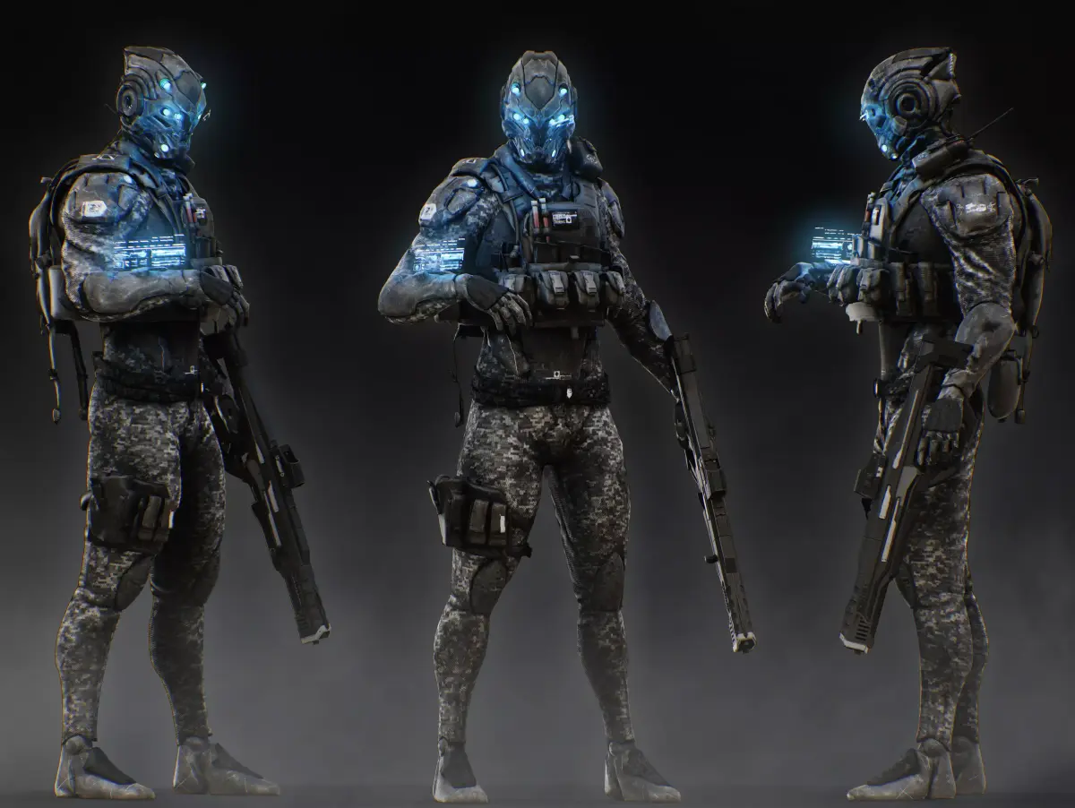 Sci Fi Soldier Low-poly 3D model purchase