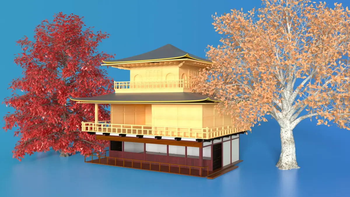  Japanese Kinkaku-ji temple  3D model