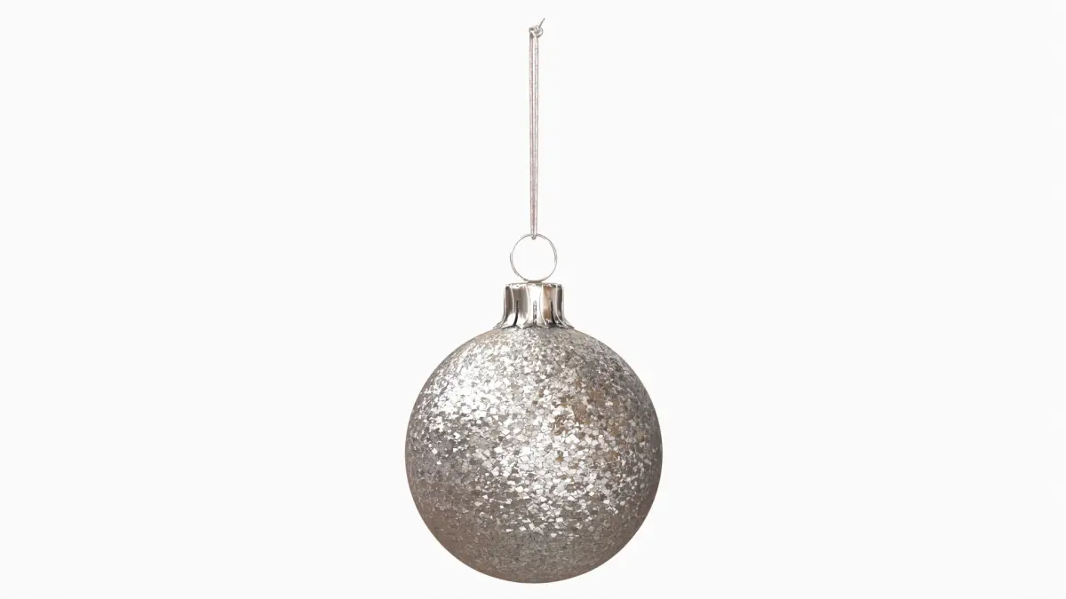 Silver Christmas Ornament Glitter 3D model