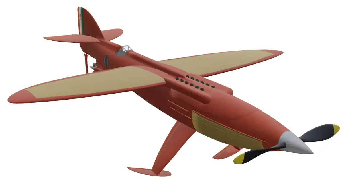 Piaggio-Pegna Pc7 Low-poly 3D model