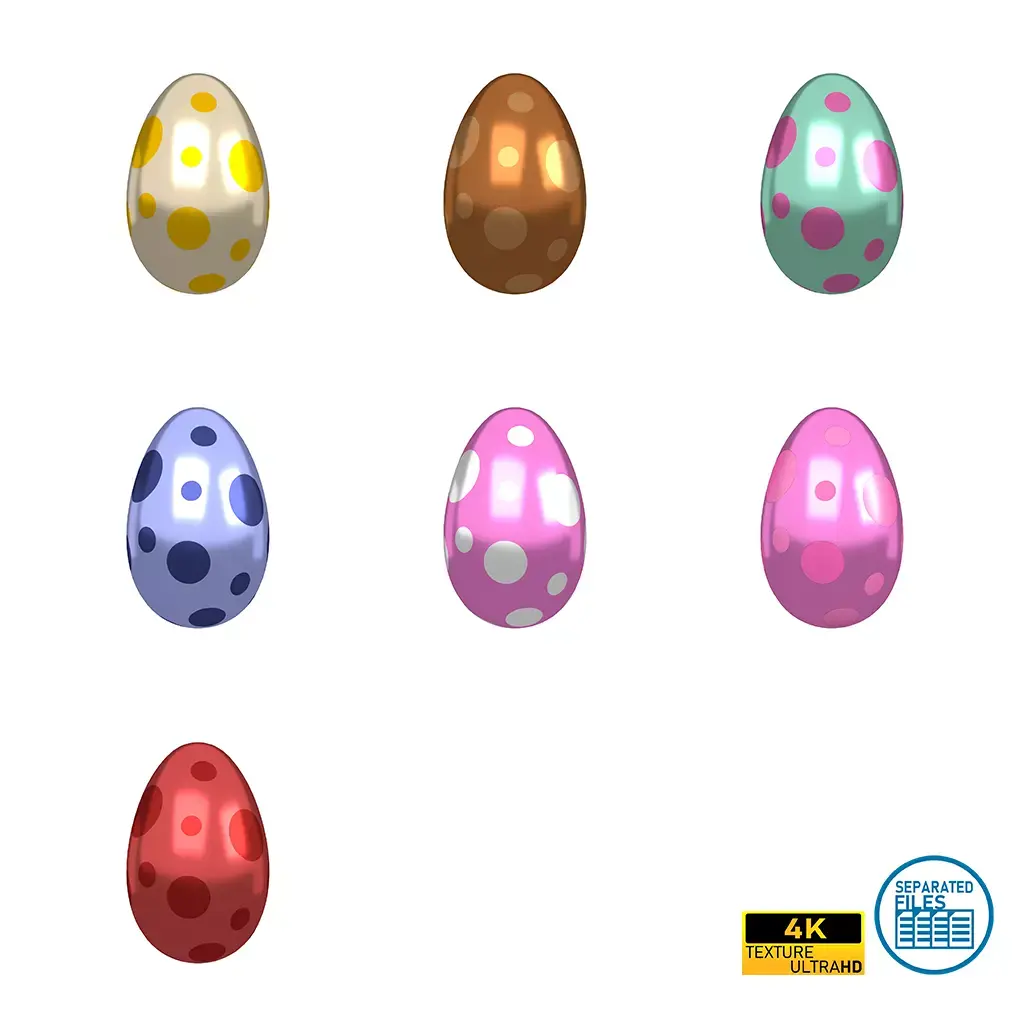 Dinosaur Egg v2 Pack Low-poly 3D model